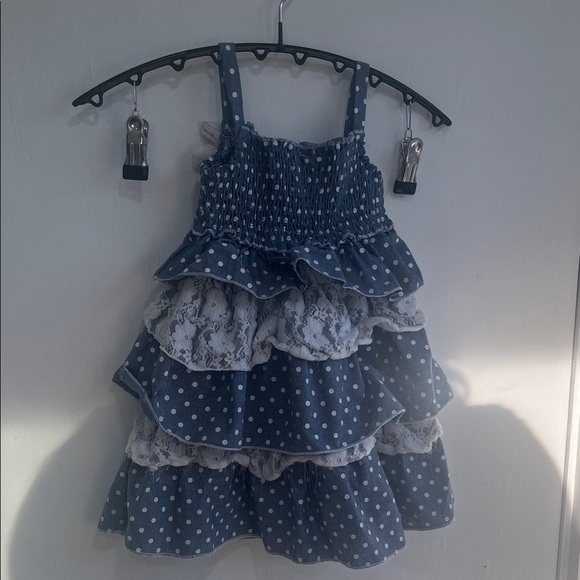 Little Lass Blue Textured Dress 3T - Picture 7 of 8